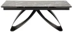 Laud pikendatav Hilario, must v./marmor v., 180 - 260 cm x 90 cm x 75 cm
