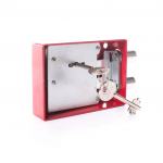 Turvaline lukk, v&auml;rvitud, h&otilde;be v./punane v.