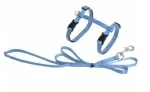 Kassi rakmed koos rihmaga Flamingo Harness And Leash Ziggi, 110 cm x 10 mm, helesinine v.