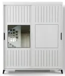 Riidekapp Kalune Design Pasific Home Fuga 160, valge v., 160 cm x 60 cm x 216 cm, peegliga