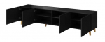 TV-laud Pafos, must v., 200 cm x 52 cm x 40 cm