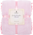 Pleed Springos Lovely Blankets Extra Soft, roosa v., 200 cm x 220 cm