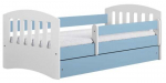 Lastevoodi Kocot Kids Classic 1, sinine v./valge v., 80 x 180 cm, voodipesu kastiga, madratsiga