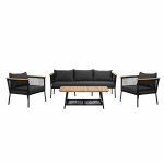 Aiam&ouml;&ouml;bli komplekt Domoletti Elegance, must v./hall v., 5 istekohta