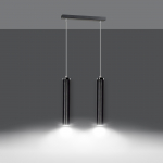Valgusti rippuv Emibig Luna 2, GU10, 2 x 8 W, must v.