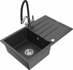 K&ouml;&ouml;givalamu koos kraaniga Mexen Bruno Duo, graniit, 79.5 cm x 49.5 cm x 20 cm, h&otilde;be/must