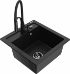 K&ouml;&ouml;givalamu koos kraaniga Mexen Vito, graniit, 52 cm x 49 cm x 21 cm, must