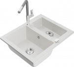 K&ouml;&ouml;givalamu koos kraaniga Mexen Carlos Flora, graniit, 58.2 cm x 47.5 cm x 17.7 cm, valge/hall/kroom