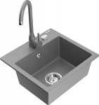 K&ouml;&ouml;givalamu koos kraaniga Mexen Milo, vaik/graniit, 43.5 cm x 41 cm x 17.1 cm, hall