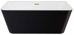 Vann, teisaldatav Besco Varya Black&White Matt, 170 cm x 80 cm x 58 cm, ristk&uuml;lik, kuldne/valge