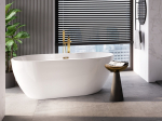 Vann, teisaldatav Besco Navia, 150 cm x 80 cm x 60 cm, ovaalne, kuldne/valge