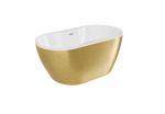 Vann, teisaldatav Besco Navia Glam, 160 cm x 80 cm x 60 cm, ovaalne, kuldne/valge