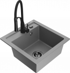 K&ouml;&ouml;givalamu koos kraaniga Mexen Vito, vaik/graniit, 52 cm x 49 cm x 21 cm, hall