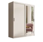 Riidekapp ADRK Hailey, valge v., 160 cm x 60 cm x 205 cm, peegliga