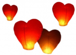 Taevalatern, komplekt Heart, punane, 37 cm, 10 tk