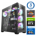 Statsionaarne arvuti Intop Ryzen 7 8700F, DDR5 64 GB, SSD+HDD 1 TB 2 TB, NVIDIA GeForce RTX 5050 8 GB GDDR6, Windows 11 Pro