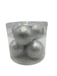 J&otilde;ulupuu ehe Christmas Touch Frost, valge v., 8 cm, klaas, 6 tk