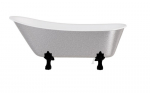 Vann, teisaldatav Besco Olaya Glam, 160 cm x 68 cm x 68 cm, ovaalne, h&otilde;be/must