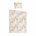 Voodipesukomplekt Domoletti Geometric, valge v./helesinine v./pruunikas v., 140 x 200 cm