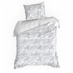Voodipesukomplekt Lisa PTE-225, valge v./hall v., 70 x 80 cm, 140 x 200 cm, 2 os.