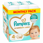 M&auml;hkmed Pampers Premium Care, 4 suurus, 9 - 14 kg, 188 tk