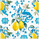 Pabersalvr&auml;tikud Paw Decor Collection Sicilian Floral Whimsy, 33 cm x 33 cm, sinine v./valge v./kollane v., 20 tk