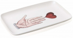 Serveerimistaldrik Hermia LUV0012, 33 cm x 21 cm x 3 cm, valge v./punane v., keraamiline