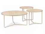 Kohvilaudade komplekt Demeter, beež v./ka&scaron;miir v., 50 - 80 cm x 80 cm x 40 - 50 cm, 3 tk