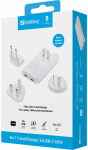 Reisilaadija Sandberg 441-68, Europlug/2 x USB Type-C/UK Plug, valge v., 65 W