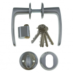 Ukse k&auml;epide silindriga Fiskostar 27K, kroomitud