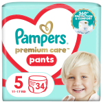 P&uuml;ksm&auml;hkmed Pampers Premium Care Pants, 5 suurus, 11 - 17 kg, 34 tk