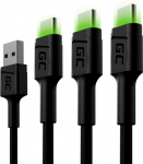 Kaabel Green Cell USB - USB-C 3pcs USB, USB-C, 2 m, must
