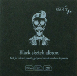 Joonistuspaber Smiltainis Sketch Pad, 14x14 cm, 170 g/m&sup2;, must, 14 cm x 14 cm