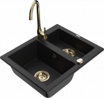 K&ouml;&ouml;givalamu Mexen Carlos 6518581500-77+670200-50+66921-50, graniit, 58 cm x 47 cm x 17.7 cm, kuldne/must