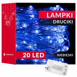 LED valguskardin Springos CL0007, 1.9 m, sinine v., 20 LED