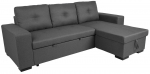 Nurgadiivan - voodi Home4you Carita, tumehall v., 240 x 90 cm x 94 cm
