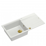 K&ouml;&ouml;givalamu Quadron Evan 146 XL, graniit, 100 cm x 50 cm x 21 cm, kuldne v./valge v.