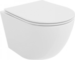 WC-pott, seinapealne Mexen Lena Rimless Slim, kaanega, 350 mm x 480 mm