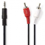 Kaabel Nedis 3.5 mm Male, 2 x RCA Male, 1.5 m, must v.