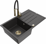 K&ouml;&ouml;givalamu koos kraaniga Mexen Bruno Aster, graniit, 79.5 cm x 49.5 cm x 20 cm, must/kollane