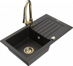 K&ouml;&ouml;givalamu koos kraaniga Mexen Pablo Elia, graniit, 75.2 cm x 43.6 cm x 16.1 cm, metallic black / gold