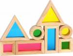 Puidust klotsid Tooky Toy Rainbow, 8 tk