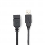 Kaabel Emos CCGL60010BK30 USB 2.0 A male Male, USB 2.0 A female Female, 3 m, must v.