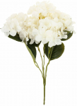 Kunstlill, hortensia, valge/roheline, 50 cm