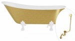Vann, teisaldatav Besco Olaya Glam, 160 cm x 67 cm x 68 cm, ovaalne, kuldne/valge