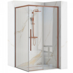 Du&scaron;ikabiin Rea Solar, ruudukujuline, 90 cm x 90 cm x 200 cm, brushed copper v./l&auml;bipaistev