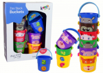 Arendav m&auml;ng, komplekt, loomad Lean Toys Zoo Stack Buckets, mitmev&auml;rviline, 6 tk