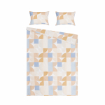 Voodipesukomplekt Domoletti Geometric, valge v./helesinine v./pruunikas v., 160 x 200 cm