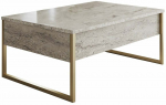 Kohvilaud Kalune Design Luxe, kuld v./travertine v., 60 cm x 90 cm x 40 cm