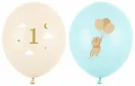 &Otilde;hupallide komplekt ovaalsed PartyDeco Mouse 1, beež v./helesinine v., 50 tk